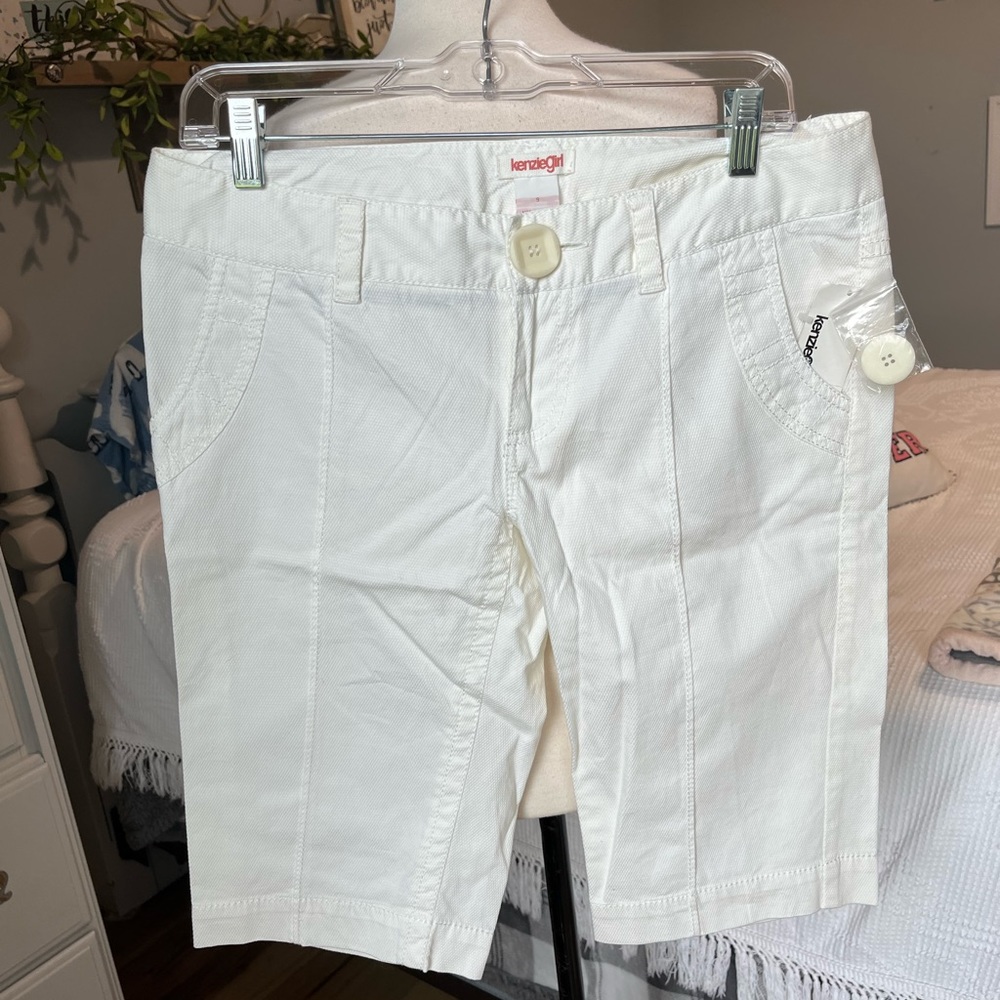 White shorts Bermuda Kenzie girl Womens 9 new